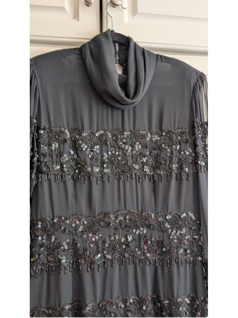 Women's Jack Bryan Black Long Sleeve Sequin Embellished Dress - Picture 3 of 6